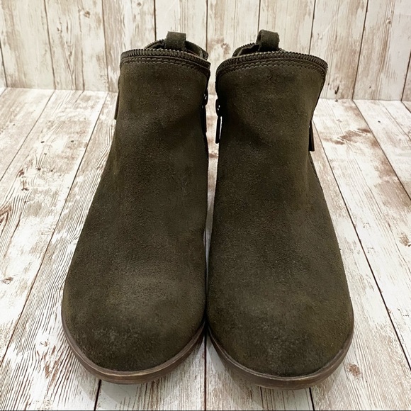 Lucky Brand “Bartalino” Olive Suede Leather Bootie - Picture 6 of 13